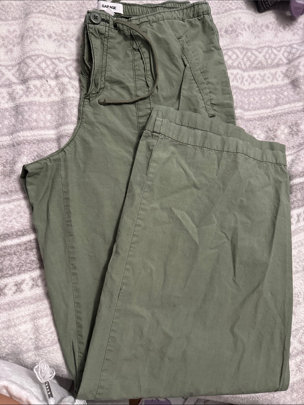 Garage Olive Green Boot Cut Pants